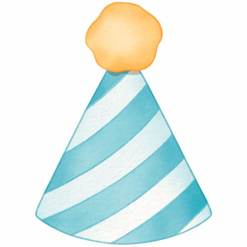 Aplique 365 sorrisos (chapéu de aniversário azul)