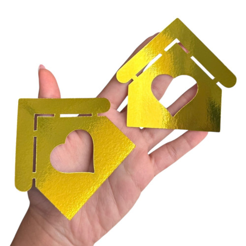 Aplique casinha coração laminado