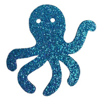 Aplique glitter polvo azul