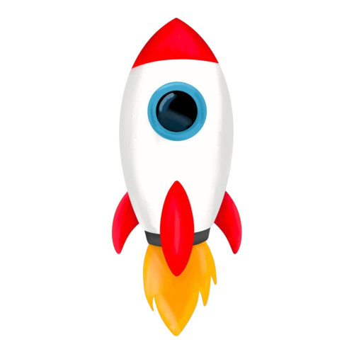 Astronauta foguete vermelho