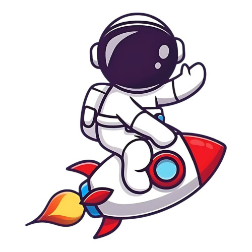 Aplique Astronauta menino no foguete