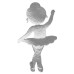 Aplique Bailarina baby laminado prata