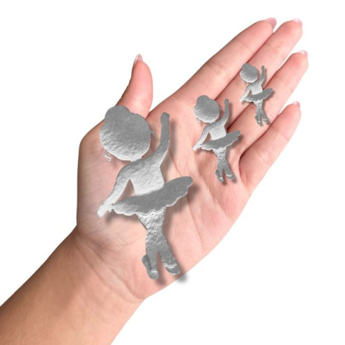 Aplique Bailarina baby laminado prata