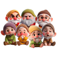 Aplique Branca de neve baby 7 anões