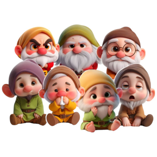 aplique branca de neve anões