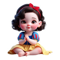 Aplique Branca de neve baby IA sentada