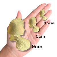 Aplique Branca de neve busto laminado dourado