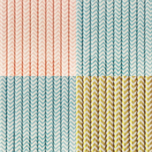 Canudo de papel Chevron