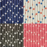 Canudo de papel estrelas