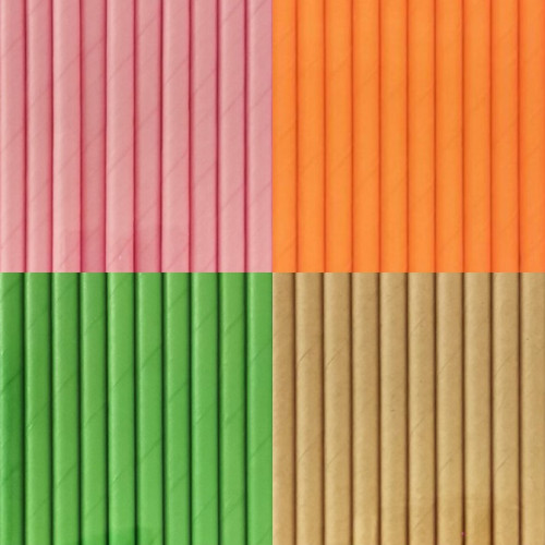 Canudo de papel cor lisa
