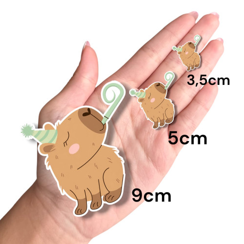 Aplique Capivara aniversário chapéu
