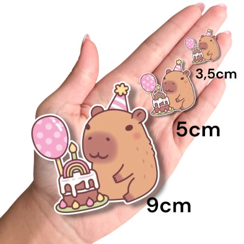 Aplique Capivara aniversário bolo