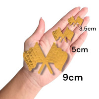 Aplique Bandeira de corrida laminado prata Aplique Bandeira de corrida laminado prata