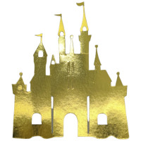 Aplique Castelo princesas laminado dourado