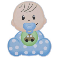 Aplique Chá de bebe neném de chupeta azul