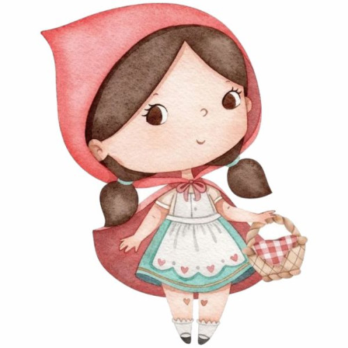 Aplique Chapeuzinho Vermelho Aquarela (Chapéuzinho)