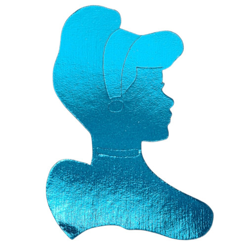 Aplique Cinderela busto laminado azul