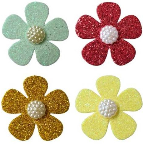 Flor eva glitter 3,5cm (10un)