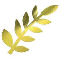 Aplique folha Ramo laminado dourado