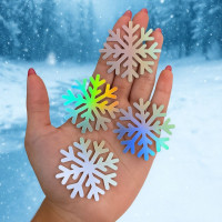 Aplique frozen (floco de neve prata holográfico)