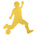 Aplique Jogador de futebol laminado dourado (1 a 10 und)