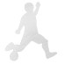 Aplique futebol jogador prata laminado