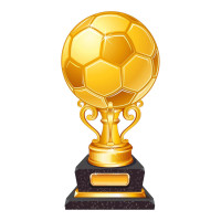 Aplique futebol troféu dourado
