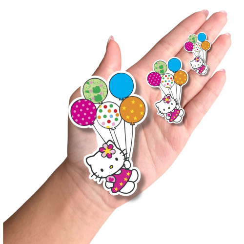 Aplique Hello Kitty rosa balões Aplique Hello Kitty rosa balões
