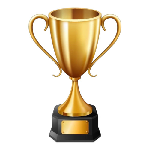 Aplique troféu dourado
