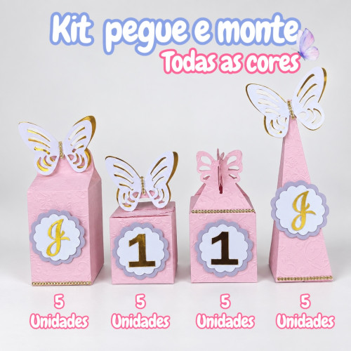 Kit Pegue e Monte jardim borboletas 20 peças qualquer cor
