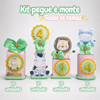 Kit Pegue e Monte 03 luxo temas 40 peças