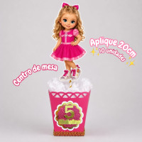 Kit Pegue e Monte cachepot luxo mascote aplique 20cm 10unidades