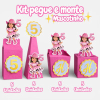 Kit Pegue e Monte mascote caixinhas 20 peças Kit Pegue e Monte mascote caixinhas 20 peças
