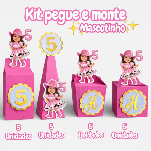 Kit Pegue e Monte mascote caixinhas 20 peças