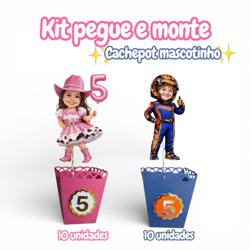 Kit Pegue e Monte mascote Cachepot Kit Pegue e Monte mascote Cachepot