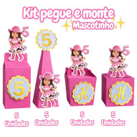 Kit Pegue e Monte mascote caixinhas 20 peças Kit Pegue e Monte mascote caixinhas 20 peças