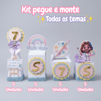 Kit Pegue e Monte luxo temas 20 peças