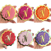 Kit tag 3D 7cm para montar tons rosa lilás vermelho laranja