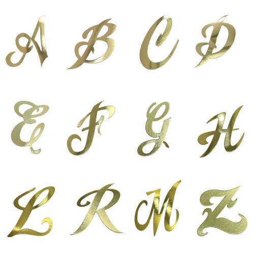 Letra cursiva dourado 3,5cm 10un
