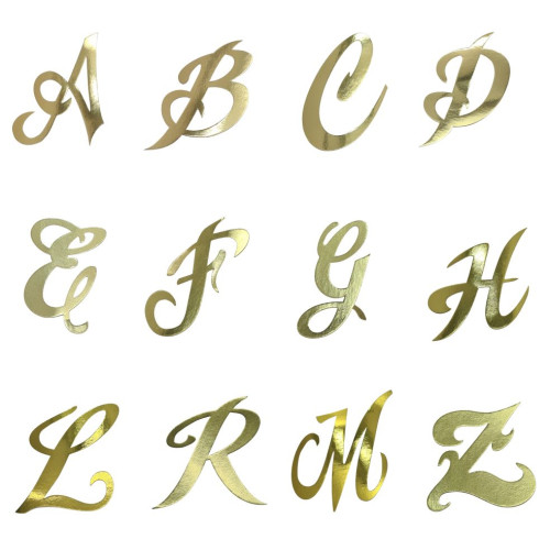 Aplique Letra cursiva dourado 3,5cm 