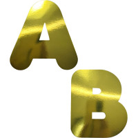 Letra laminado dourado para varal 14cm  und