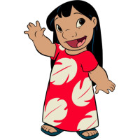  Aplique Stitch (Lilo vestido vermelho)