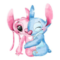 Aplique aquarela Stitch e Angel 2