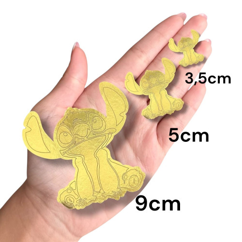 Aplique Stitch laminado dourado