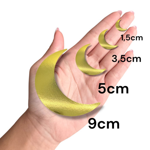 Aplique Lua laminado dourado