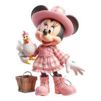 Aplique minnie fazendeira com galinha