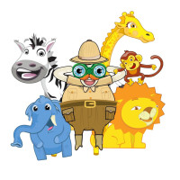 Aplique mundo Bita safari animais juntos