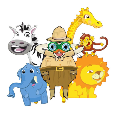 Aplique mundo Bita safari animais juntos