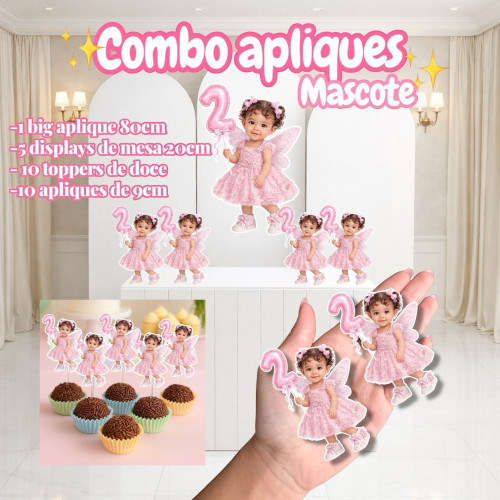 Combo apliques mascotes personalizado