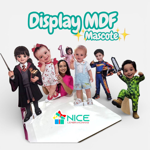 Display de chão personalizado 80cm para festa infantil - MDF premium impressão fotográfica